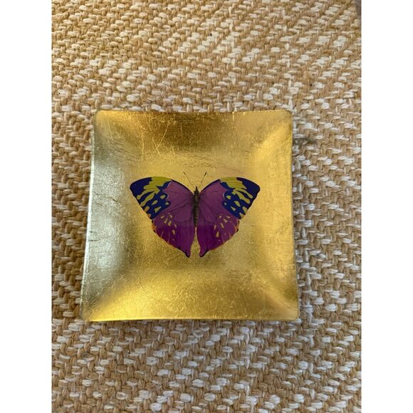 FRINGE purple, butterfly, glass dish, trinket tray - Picture 1 of 10